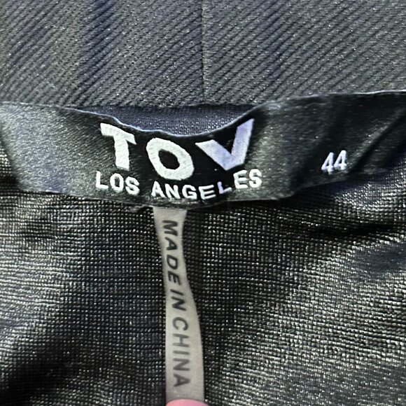 Tov Los Angeles Metallic Zippered Skirt Black/Gold Size XL (14/16) Women's - Picture 10 of 15